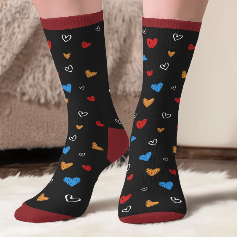 Custom Photo Crew Socks - Personalized Anniversary Wedding Gifts For Husband And Wife, Him And Her - You Make Life Kinder