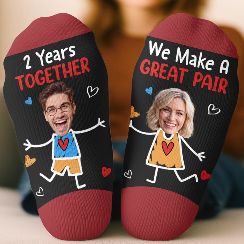 Custom Photo Crew Socks - Personalized Anniversary Wedding Gifts For Husband And Wife, Him And Her - You Make Life Kinder