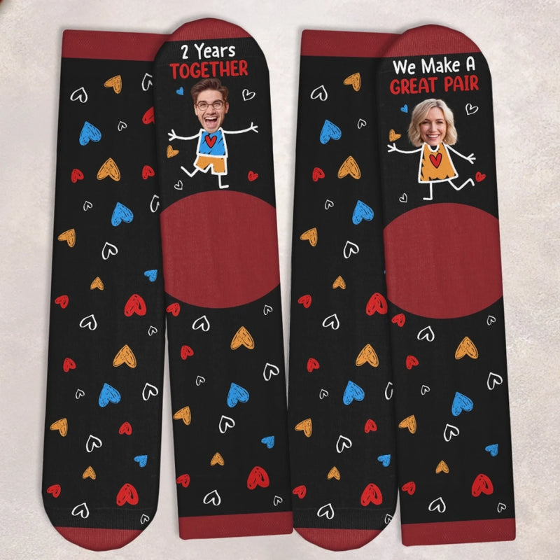 Custom Photo Crew Socks - Personalized Anniversary Wedding Gifts For Husband And Wife, Him And Her - You Make Life Kinder