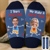 Custom Photo Crew Socks - Personalized Anniversary Wedding Gifts For Husband And Wife, Him And Her - You Make Life Kinder