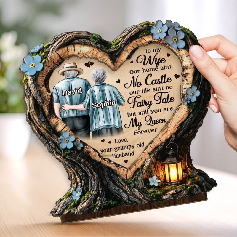 Custom 2-Layered Wooden Plaque - Personalized Anniversary Wedding Gifts For Husband And Wife, Him And Her - Where Love Learned To Stay