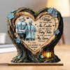 Custom 2-Layered Wooden Plaque - Personalized Anniversary Wedding Gifts For Husband And Wife, Him And Her - Where Love Learned To Stay