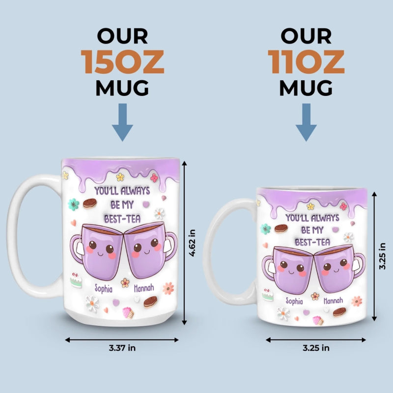 Custom Name Best-Tea Gifts for Best Friends - Personalized Mugs