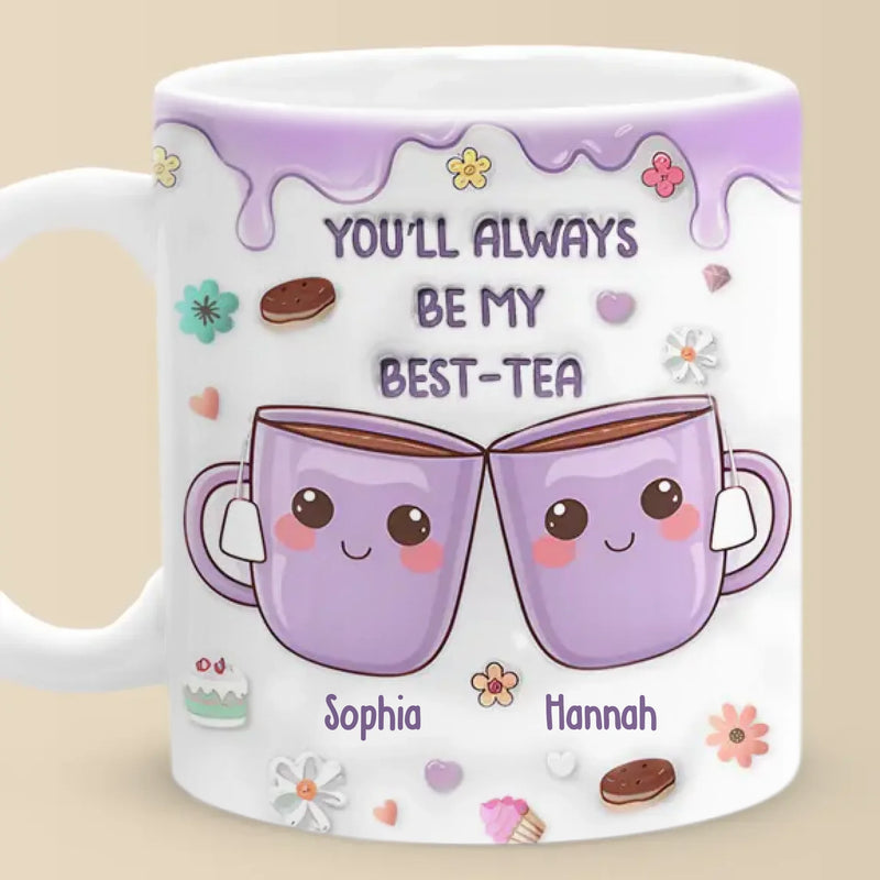 Custom Name Best-Tea Gifts for Best Friends - Personalized Mugs