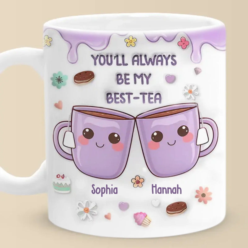 Custom Name Best-Tea Gifts for Best Friends - Personalized Mugs