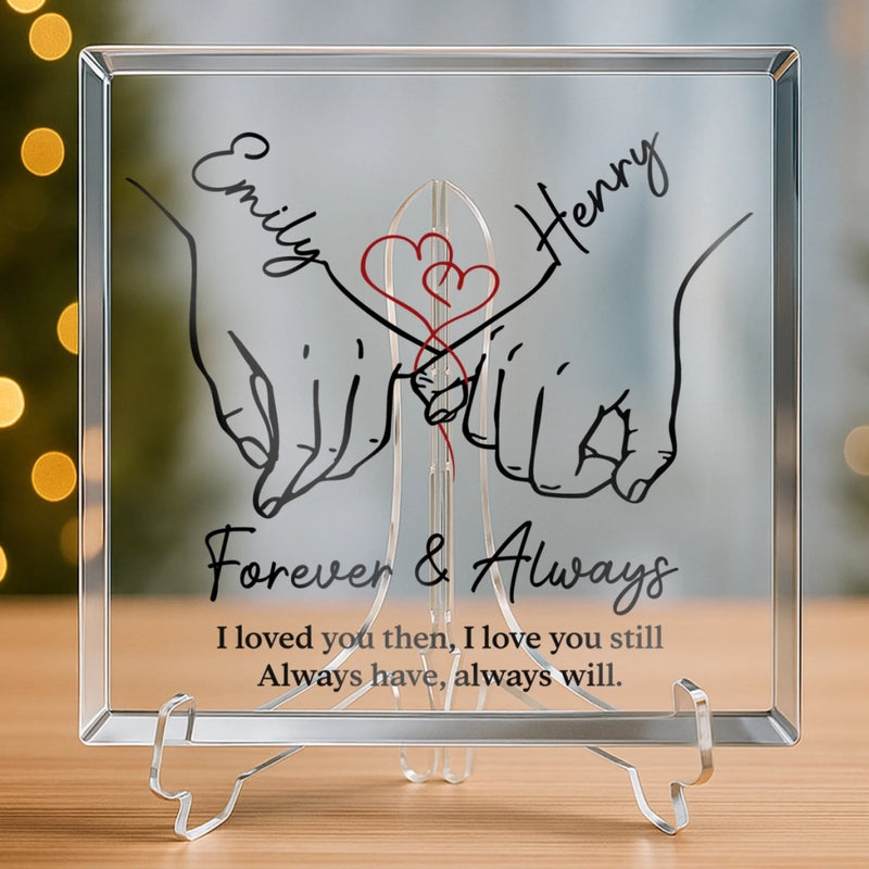 Custom Square Shaped Acrylic Plaque - Personalized Anniversary Wedding Gifts For Husband And Wife, Him And Her - Forever Feels Like Us