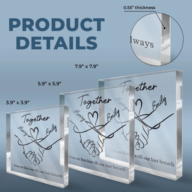 Custom Square Shaped Acrylic Plaque - Personalized Anniversary Wedding Gifts For Husband And Wife, Him And Her - Love Grows With You