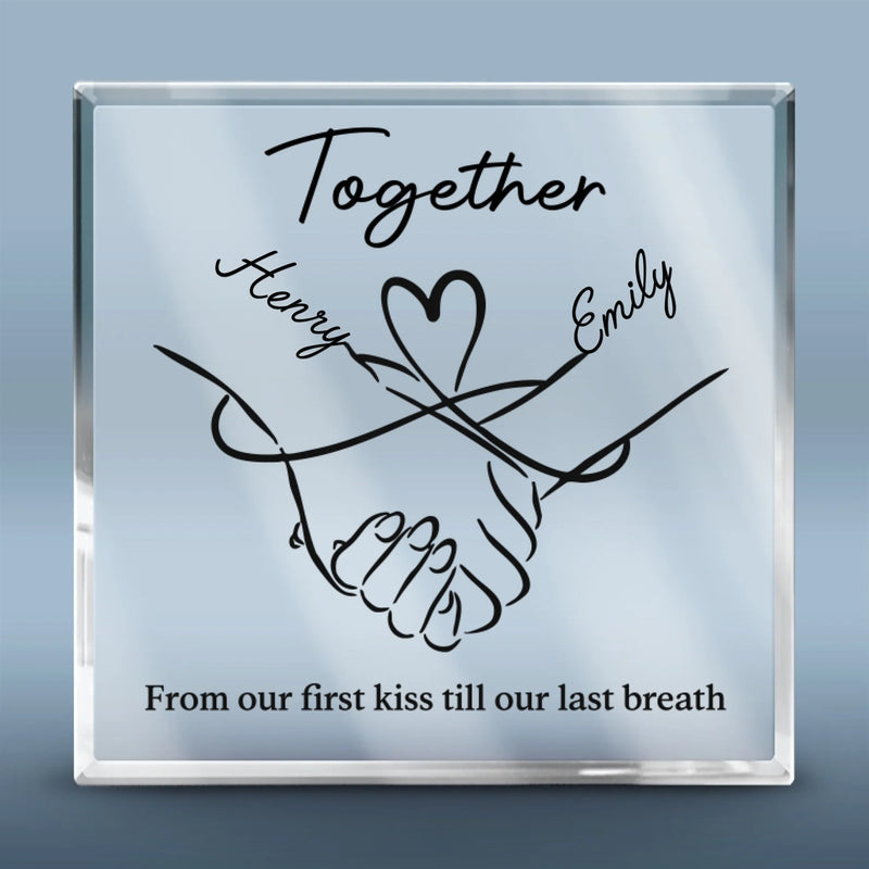 Custom Square Shaped Acrylic Plaque - Personalized Anniversary Wedding Gifts For Husband And Wife, Him And Her - Love Grows With You