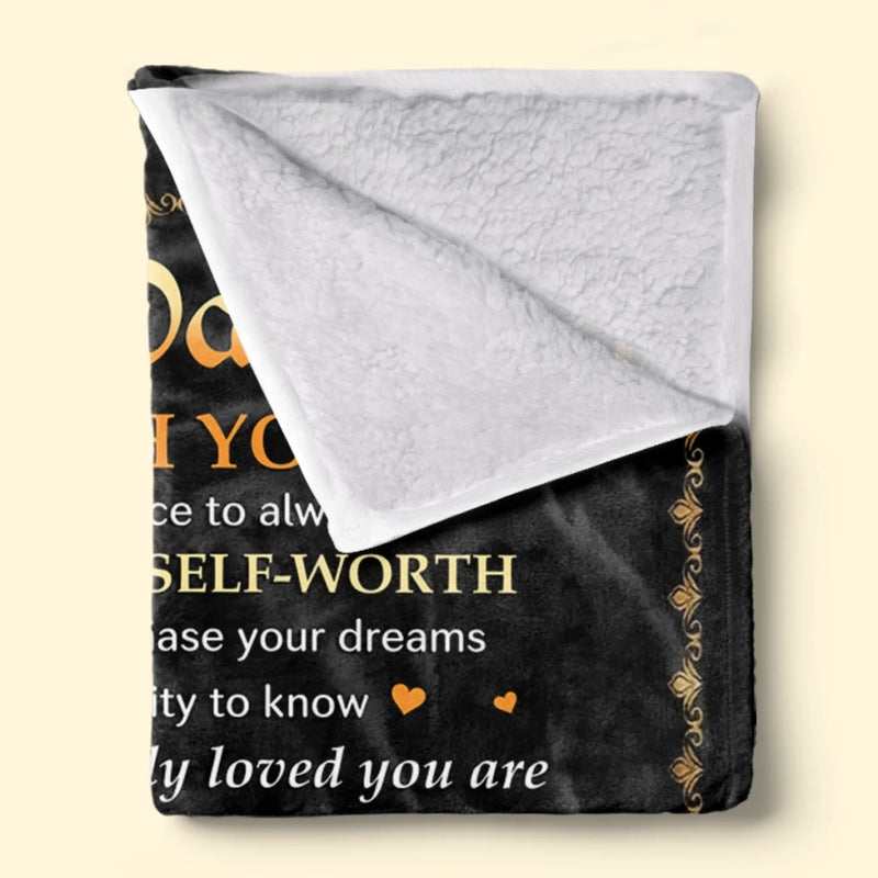 Custom Blanket - Personalized Birthday Gifts For Dad, Son, Daughter, Grandson, Granddaughter - You Mean The World
