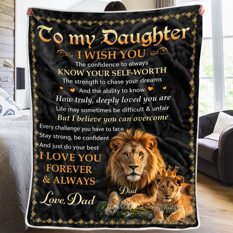 Custom Blanket - Personalized Birthday Gifts For Dad, Son, Daughter, Grandson, Granddaughter - You Mean The World