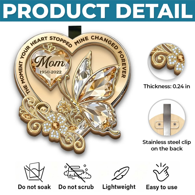 Custom Car Visor Clip - Personalized Memorial Sympathy Gifts For Loss Of Mom, Dad - Your Love Rides With Me