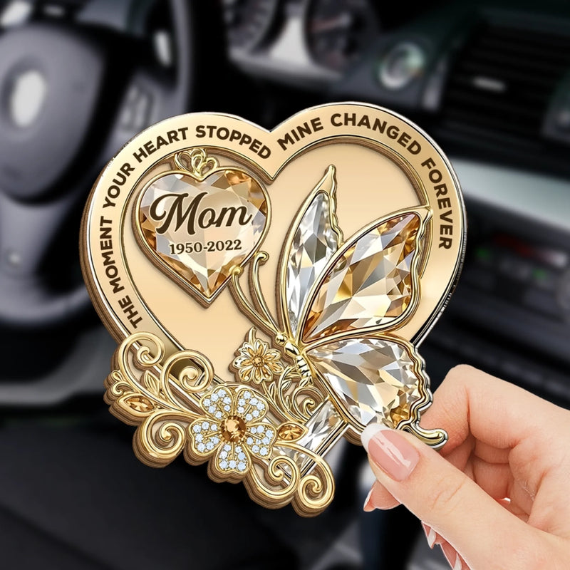 Custom Car Visor Clip - Personalized Memorial Sympathy Gifts For Loss Of Mom, Dad - Your Love Rides With Me