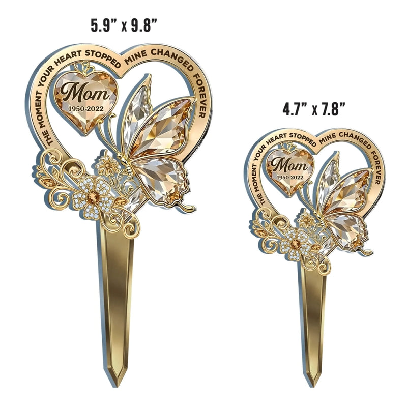 Custom Stain Glass Style Acrylic Garden Stake - Personalized Memorial Sympathy Gifts For Loss Of Mom, Dad - Your Spirit Flowers On