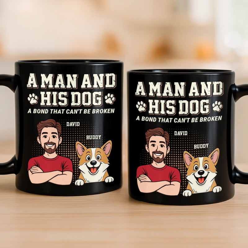Custom Black Mug - Personalized Birthday Gifts For Dog Lovers, Dog Dad And Mom - Dogs Make Every Day Brighter