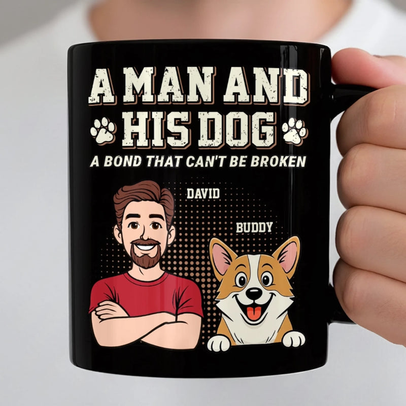 Custom Black Mug - Personalized Birthday Gifts For Dog Lovers, Dog Dad And Mom - Dogs Make Every Day Brighter