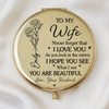 Custom Compact Mirror - Personalized Anniversary Wedding Gifts For Husband And Wife, Him And Her - Built On Love Daily