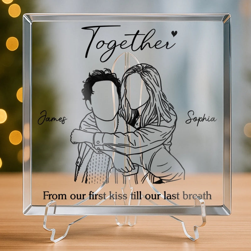 Custom Photo Square Shaped Acrylic Plaque - Personalized Anniversary Wedding Gifts For Husband And Wife, Him And Her - You Make Life Softer