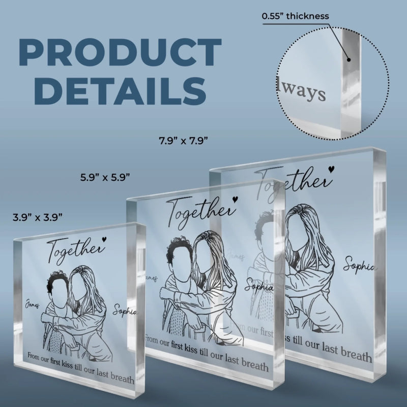 Custom Photo Square Shaped Acrylic Plaque - Personalized Anniversary Wedding Gifts For Husband And Wife, Him And Her - You Make Life Softer