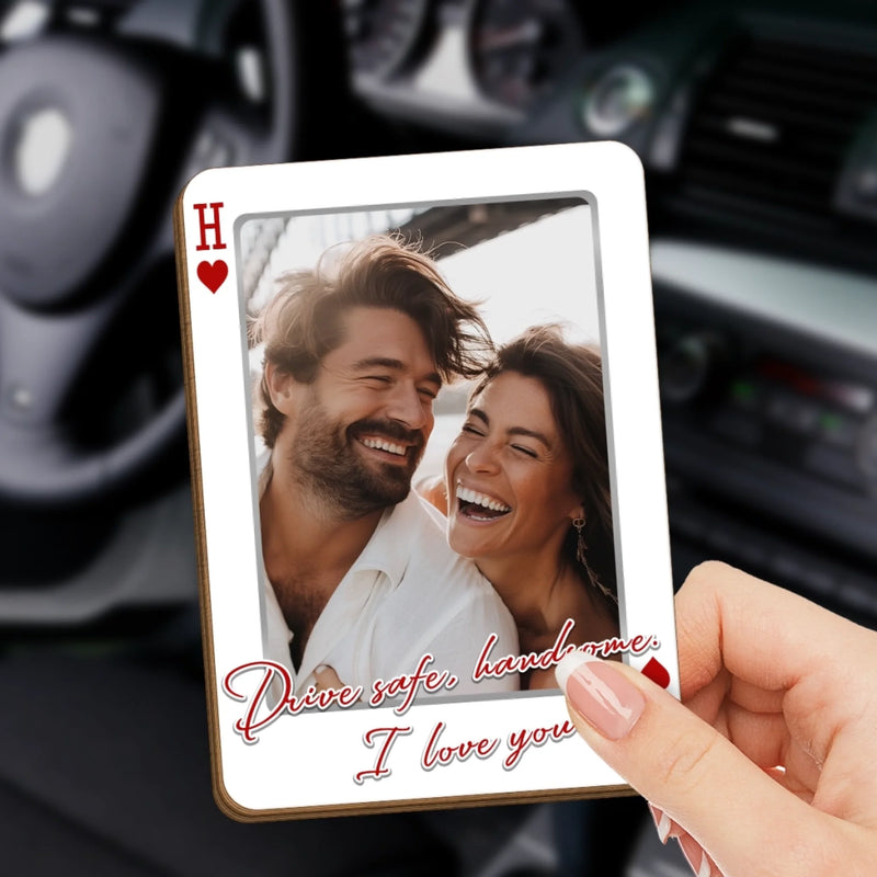 Custom Photo Car Visor Clip - Personalized Anniversary Wedding Gifts For Husband And Wife, Him And Her - Once Upon A Love Story