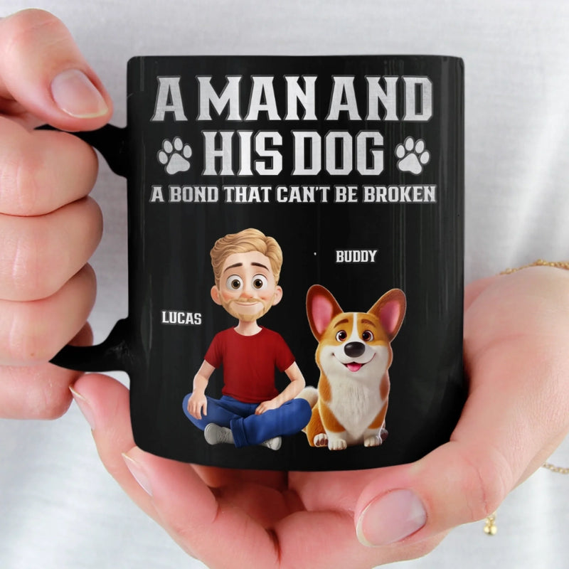 Custom Black Mug - Personalized Birthday Gifts For Dog Lovers, Dog Dad And Mom - Pets Make Every Day Brighter
