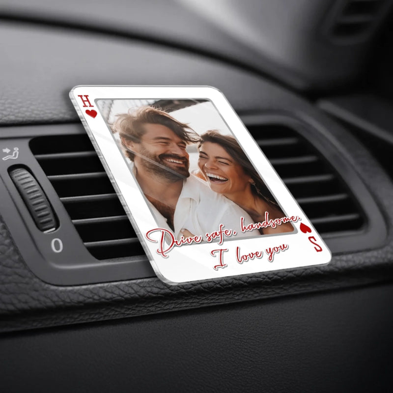 Custom Photo Acrylic Car Vent Clip - Personalized Anniversary Wedding Gifts For Husband And Wife, Him And Her - Love Rides With You