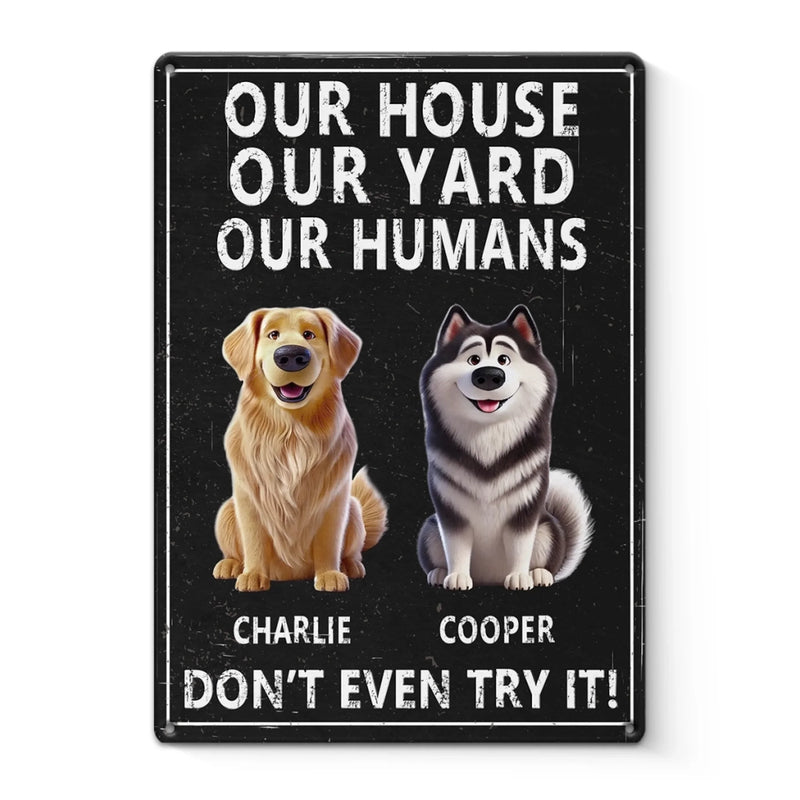 Custom Home Decor Metal Sign - Personalized  Birthday Gifts For Dog Lovers, Dog Dad And Mom - Welcome To The Dog Kingdom