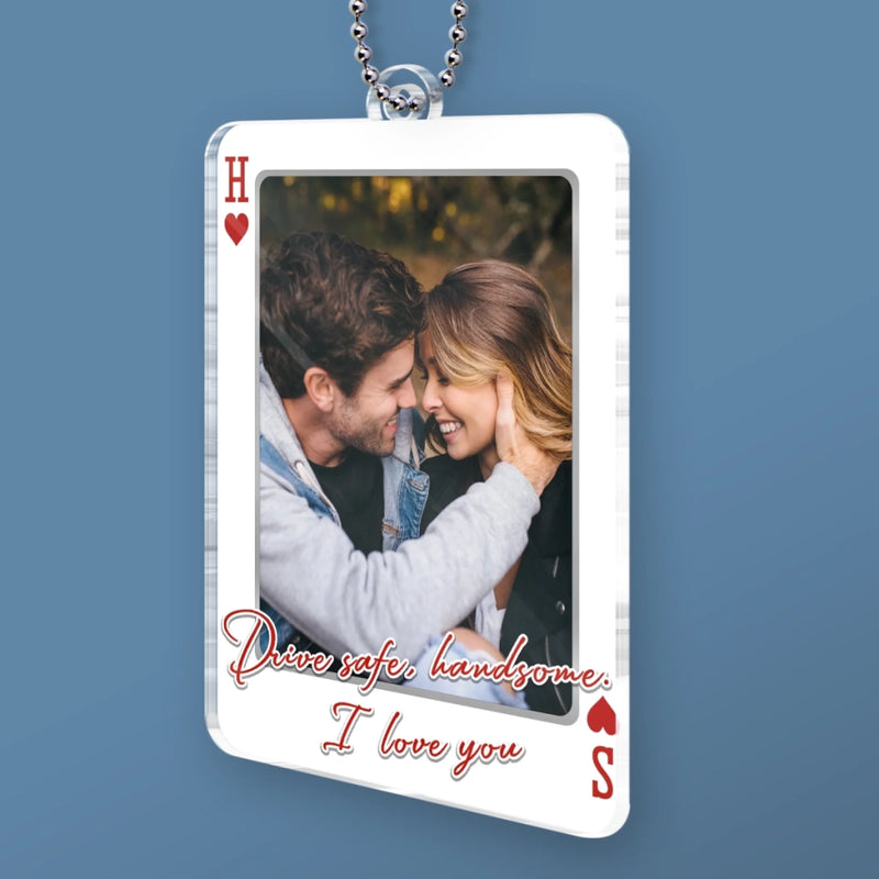 Custom Photo Acrylic Car Ornament - Personalized Anniversary Wedding Gifts For Husband And Wife, Him And Her - My Favorite View Is You