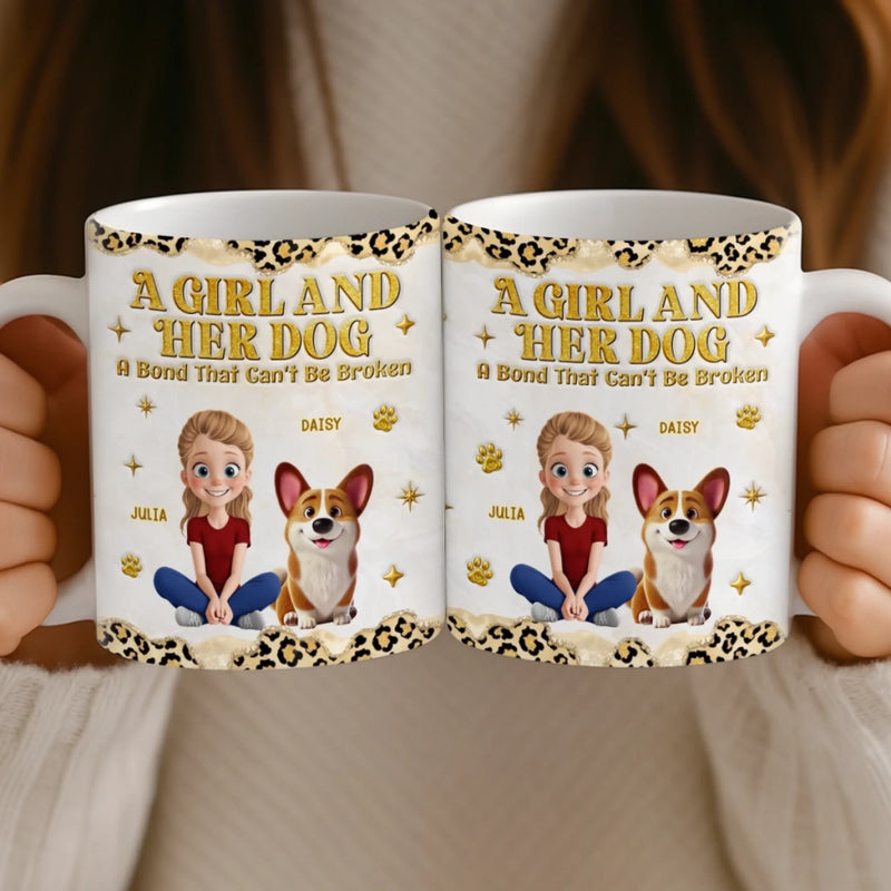 Custom 3D Inflated Effect Printed Mug - Personalized Birthday Gifts For Dog Lovers, Dog Dad And Mom - Small Paws Big Happiness