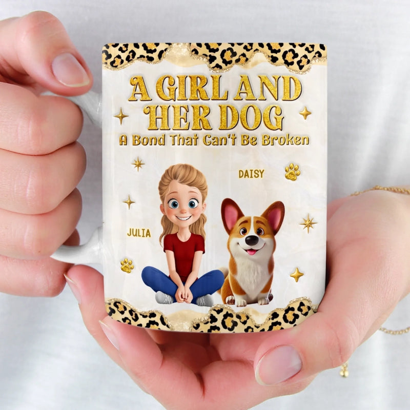 Custom 3D Inflated Effect Printed Mug - Personalized Birthday Gifts For Dog Lovers, Dog Dad And Mom - Small Paws Big Happiness