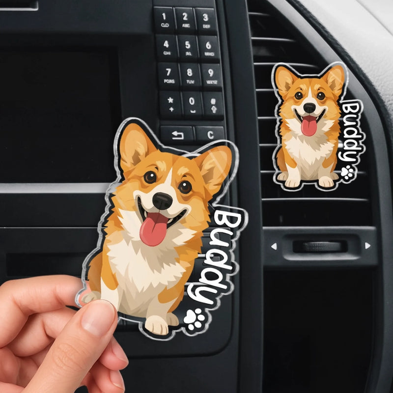 Custom Photo Acrylic Car Vent Clip - Personalized Birthday Gifts For Dog Cat Lovers, Dog Dad And Mom, Cat Owners - Your Daily Dose Of Dog Joy