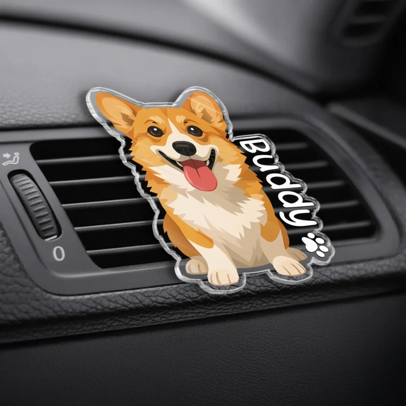 Custom Photo Acrylic Car Vent Clip - Personalized Birthday Gifts For Dog Cat Lovers, Dog Dad And Mom, Cat Owners - Your Daily Dose Of Dog Joy