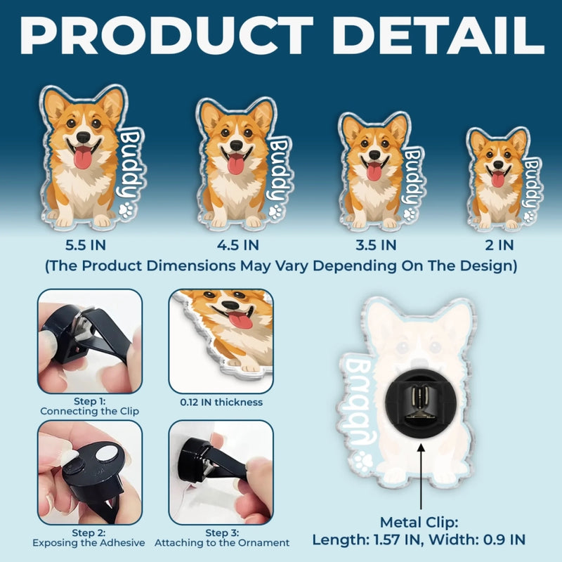 Custom Photo Acrylic Car Vent Clip - Personalized Birthday Gifts For Dog Cat Lovers, Dog Dad And Mom, Cat Owners - Your Daily Dose Of Dog Joy