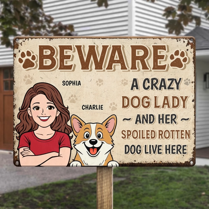 Custom Home Decor Metal Sign - Personalized Birthday Gifts For Dog Lovers, Dog Dad And Mom - Love Grows With Furry Friends
