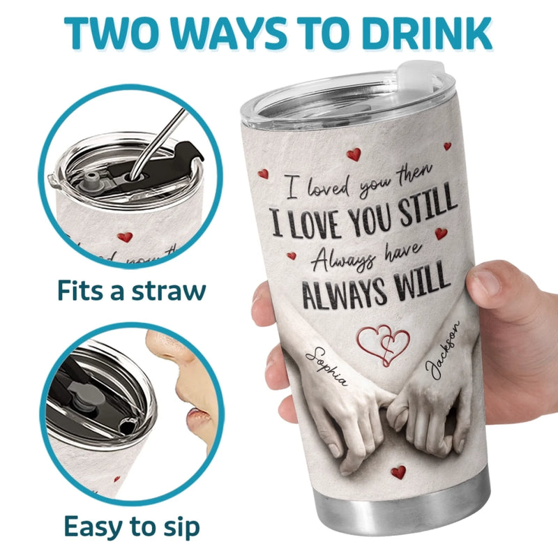 Custom Tumbler - Personalized Anniversary Wedding Gifts For Husband And Wife, Him And Her - Love Feels Right With You