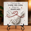 Custom Square Shaped Stone With Stand - Personalized Anniversary Wedding Gifts For Husband And Wife, Him And Her - Together We Choose Us