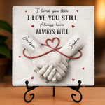 Custom Square Shaped Stone With Stand - Personalized Anniversary Wedding Gifts For Husband And Wife, Him And Her - Together We Choose Us