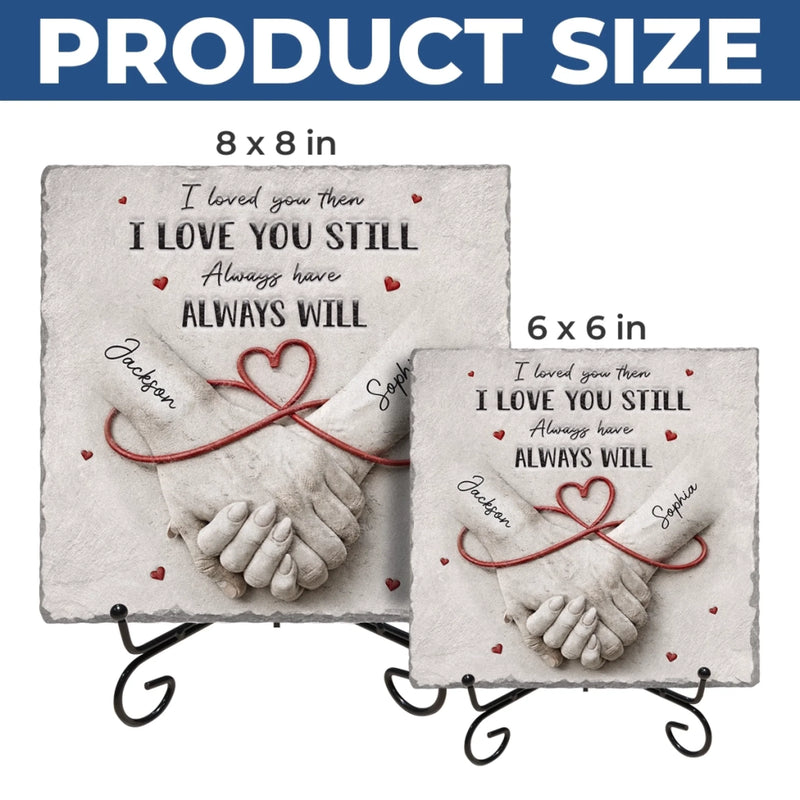 Custom Square Shaped Stone With Stand - Personalized Anniversary Wedding Gifts For Husband And Wife, Him And Her - Together We Choose Us