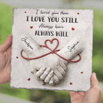 Custom Square Shaped Stone With Stand - Personalized Anniversary Wedding Gifts For Husband And Wife, Him And Her - Together We Choose Us