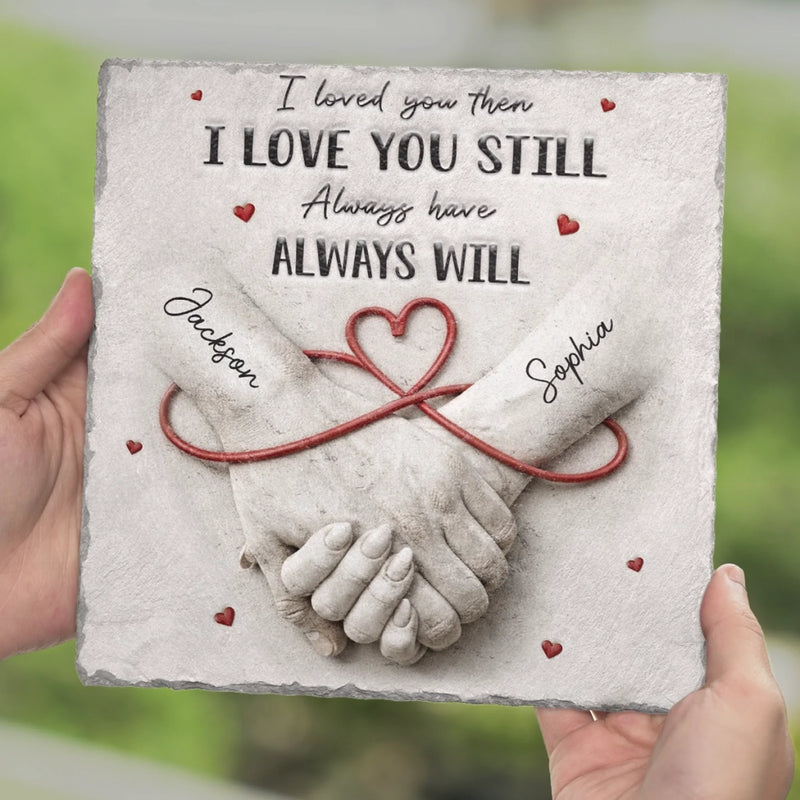 Custom Square Shaped Stone With Stand - Personalized Anniversary Wedding Gifts For Husband And Wife, Him And Her - Together We Choose Us