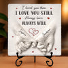 Custom Square Shaped Stone With Stand - Personalized Anniversary Wedding Gifts For Husband And Wife, Him And Her - You Are My Safe Place