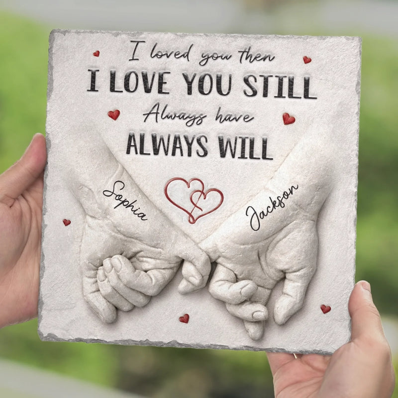 Custom Square Shaped Stone With Stand - Personalized Anniversary Wedding Gifts For Husband And Wife, Him And Her - You Are My Safe Place