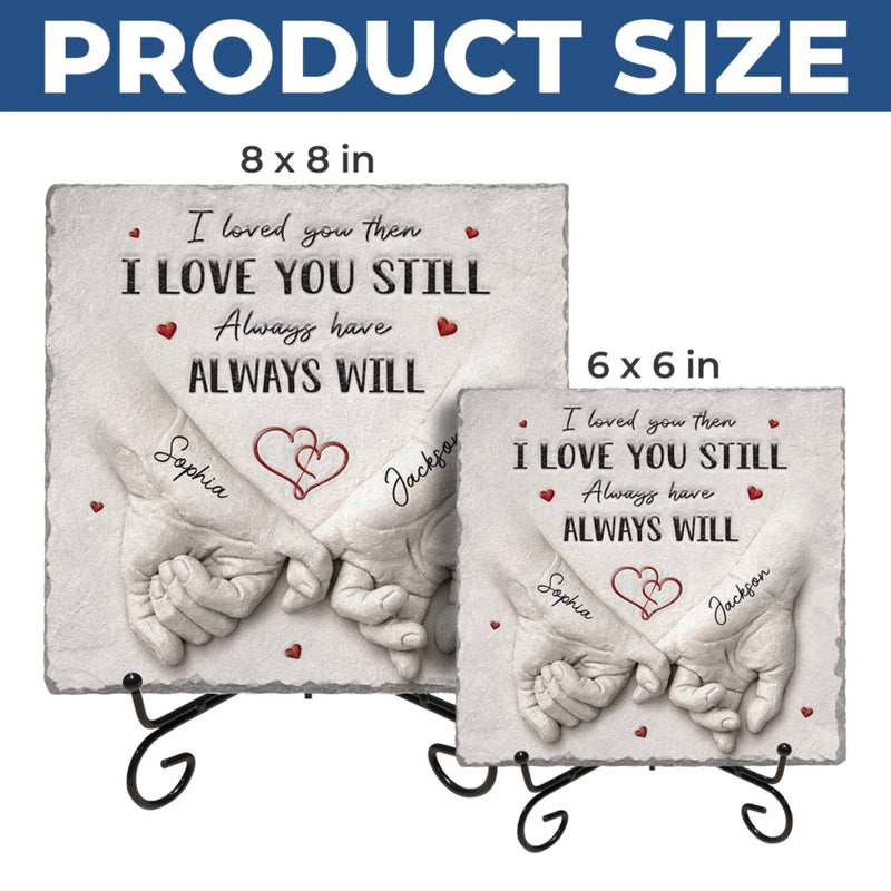 Custom Square Shaped Stone With Stand - Personalized Anniversary Wedding Gifts For Husband And Wife, Him And Her - You Are My Safe Place