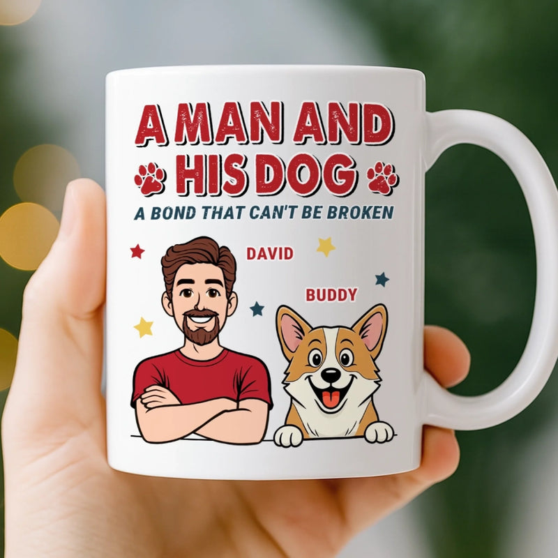 Custom Mug - Personalized Birthday Gifts For Dog Lovers, Dog Dad And Mom - Love Comes With Fur And Paws
