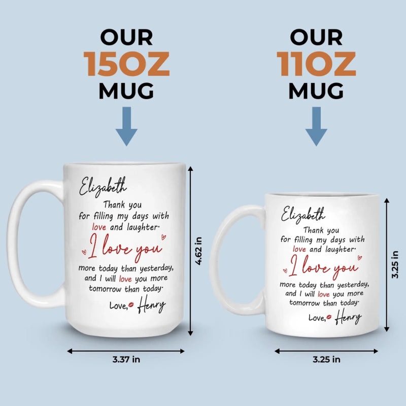 Custom Mug - Personalized Anniversary Wedding Gifts For Husband And Wife, Him And Her - Two Hearts One Direction