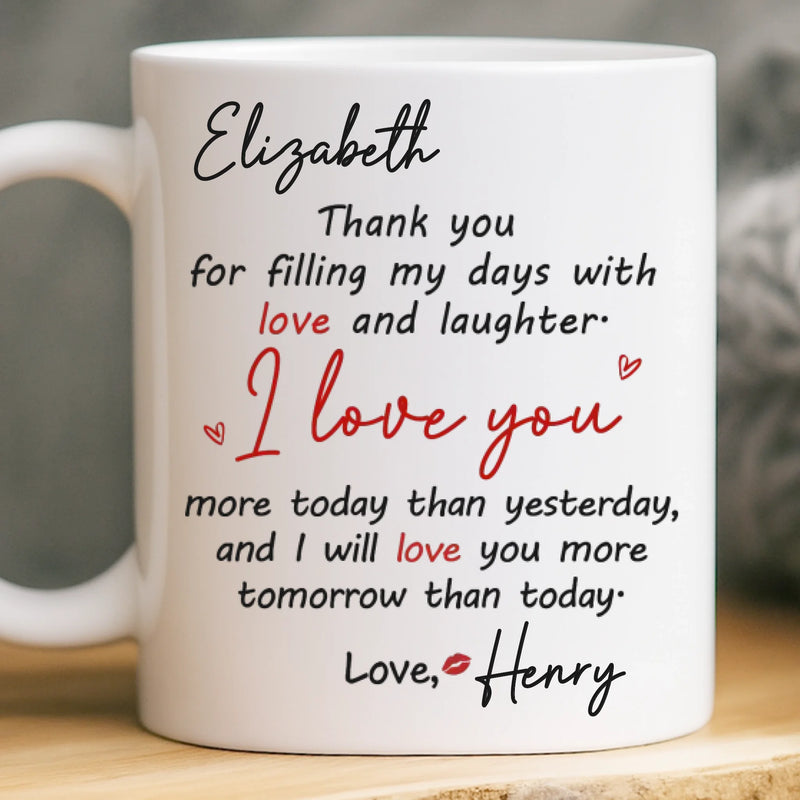 Custom Mug - Personalized Anniversary Wedding Gifts For Husband And Wife, Him And Her - Two Hearts One Direction