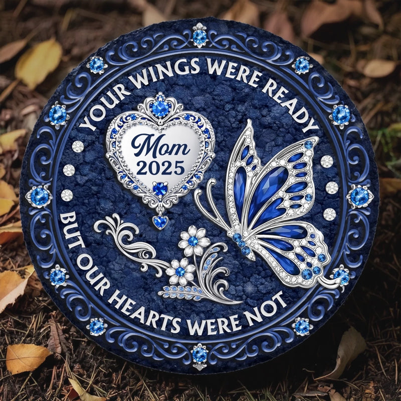 Custom Round Shaped Stone With Stand - Personalized Memorial Sympathy Gifts For Loss Of Mom, Dad - Forever Loved Never Forgotten
