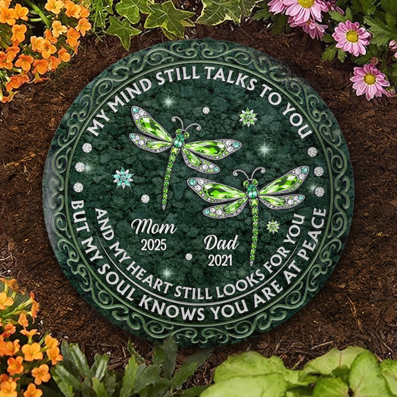 Custom Round Shaped Stone With Stand - Personalized Memorial Sympathy Gifts For Loss Of Mom, Dad - Your Memory Lives With Us