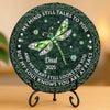 Custom Round Shaped Stone With Stand - Personalized Memorial Sympathy Gifts For Loss Of Mom, Dad - Your Memory Lives With Us