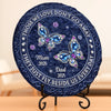 Custom Round Shaped Stone With Stand - Personalized Memorial Sympathy Gifts For Loss Of Mom, Dad - Always In Our Hearts