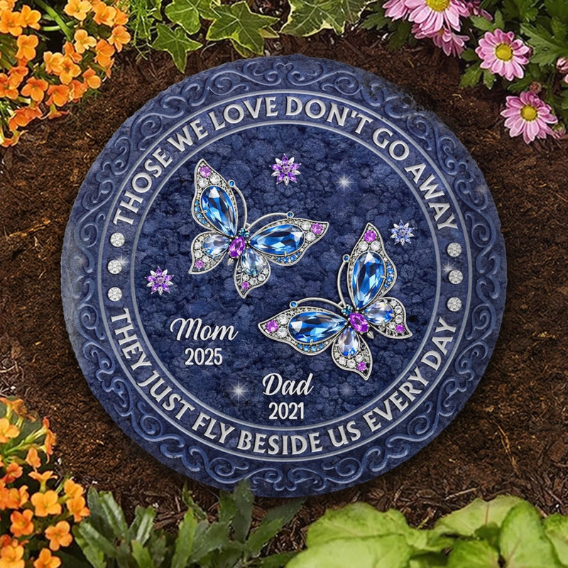 Custom Round Shaped Stone With Stand - Personalized Memorial Sympathy Gifts For Loss Of Mom, Dad - Always In Our Hearts